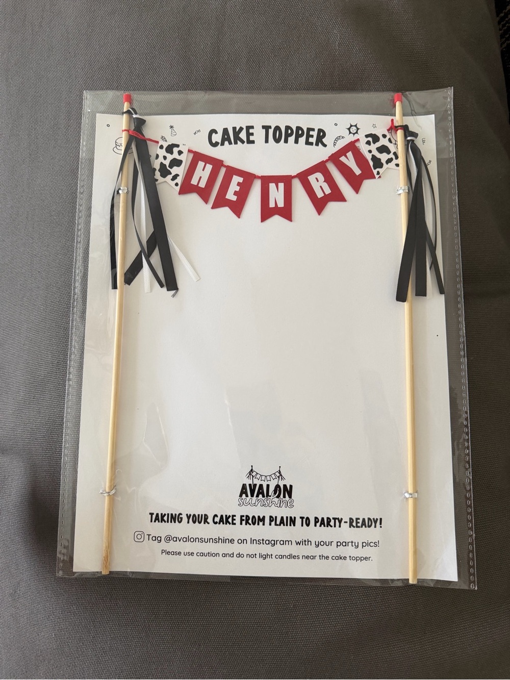 Personalized Cake Topper - Henry
